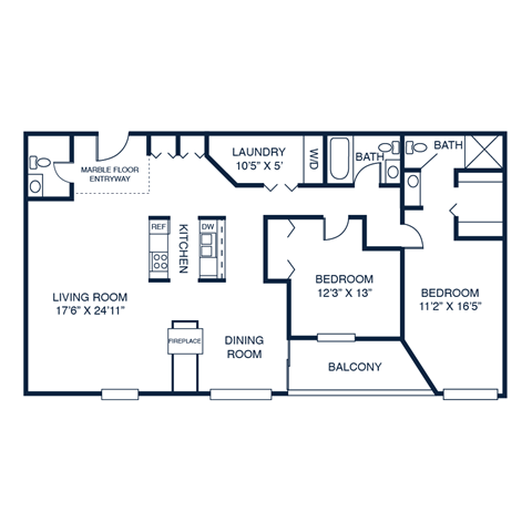 a floor plan of a home with bedrooms and a living room